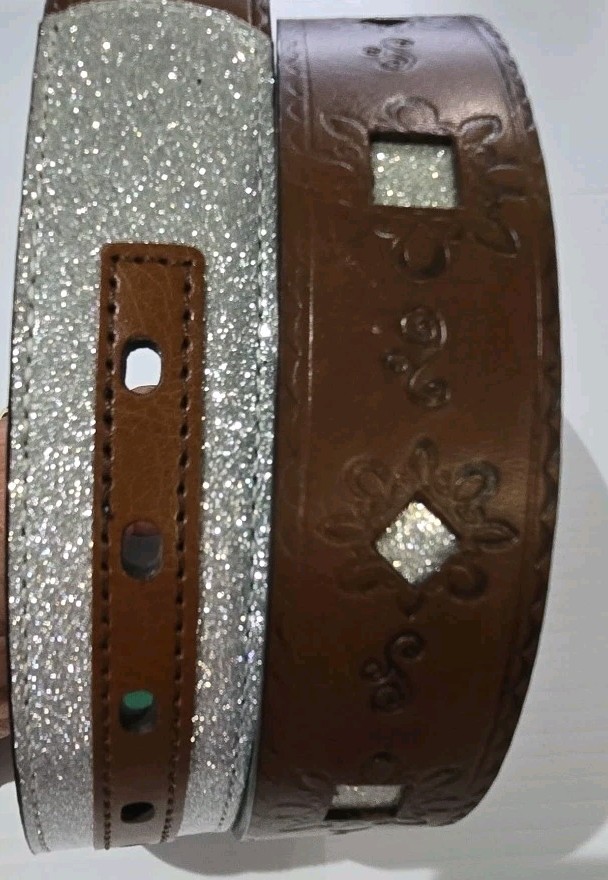 Catchfly Studio Womens Pink Brown Western Belt Rhinestone Filigree Buckle M M & F Western Girls main image 4