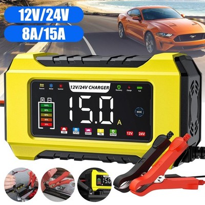 12V/24V Auto Batterieladegerät Vollautomatisches Reparatur LiFePO4 ladegerät GEL