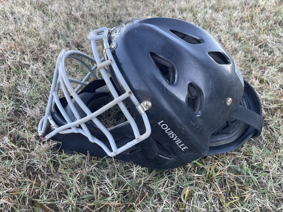 Louisville Slugger 捕手面具和头盔 守门员风格 青年 尺寸 6 3/8 7 1/8 — 第 3/4 张图片