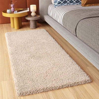 Essence Teppich Läufer Flur Shaggy Hochflor Langflor Senfgelb Beige 80x200