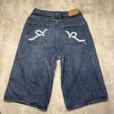 Vintage Rocawear Denim Shorts Men s 28 Blue Baggy Y2K Hip Hop Logo Embroidered