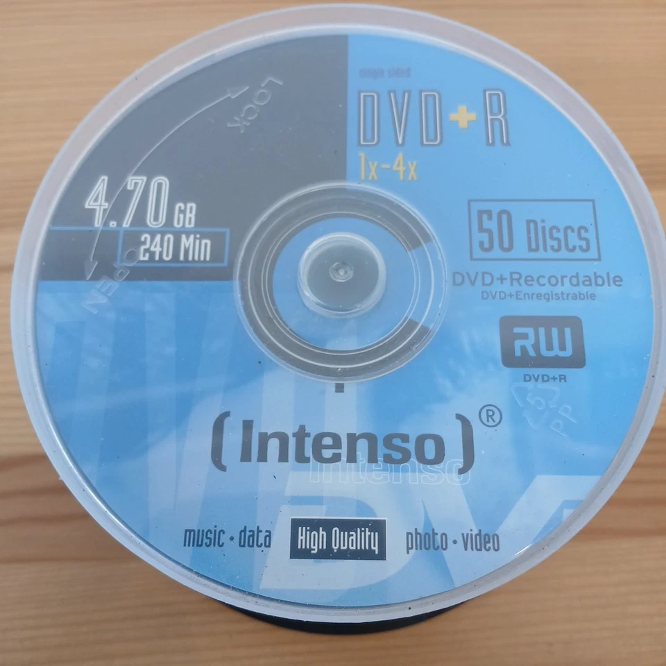 INTENSO 50 Blank Discs DVD+R 16X  4.7GB 180Mins Brand New - Image 2 of 4