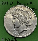 1927 D Peace Silver Dollar XF EF Extremely Fine $1 Coin