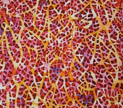 Water Lilly BTY Ginja Kulkarni P&B Textile Pink Orange Purple Tangled Roots
