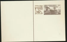 Canal Zone UX20 Mint Unused Condition 1976 ship in Panama Canal Lock + Surcharge