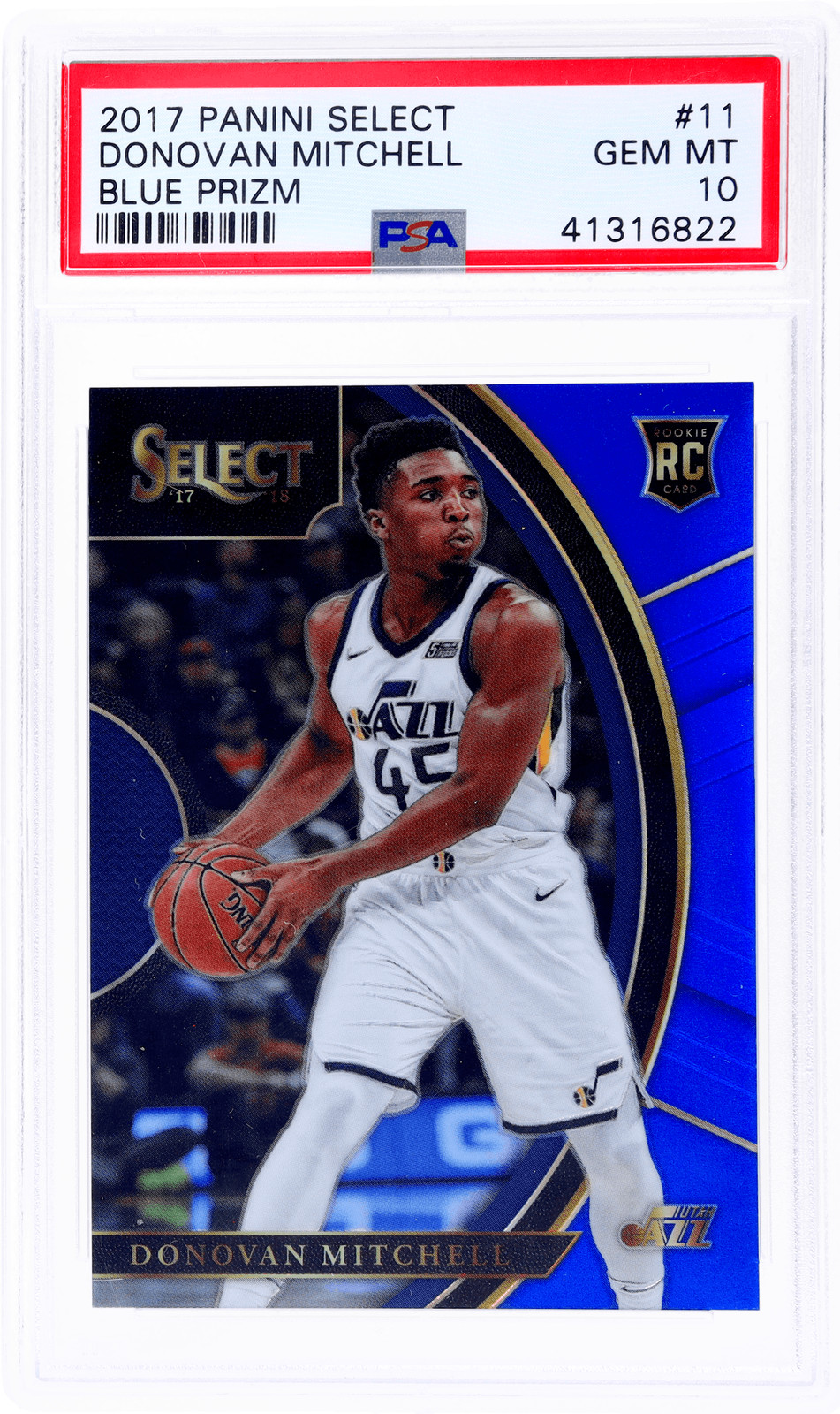 2017 Panini Select Donovan Mitchell Concourse Blue Prizm /299 PSA 10 Rookie RC