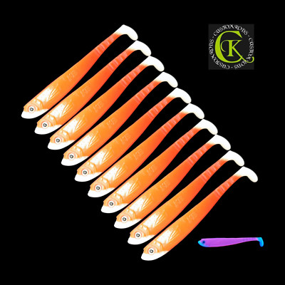 10x10cm Gummifisch Shad UV Stint Kauli Uklei Ukel SoftBait Pike Zander Barsch 05