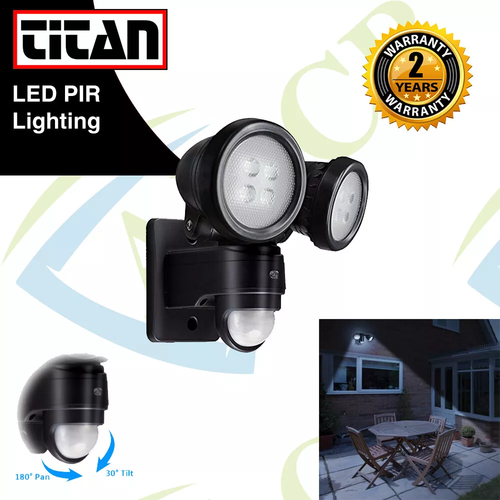 20W MOTION PIR Sensor OUTDOOR TWIN SPOT LED FLOODLIGHT Garden