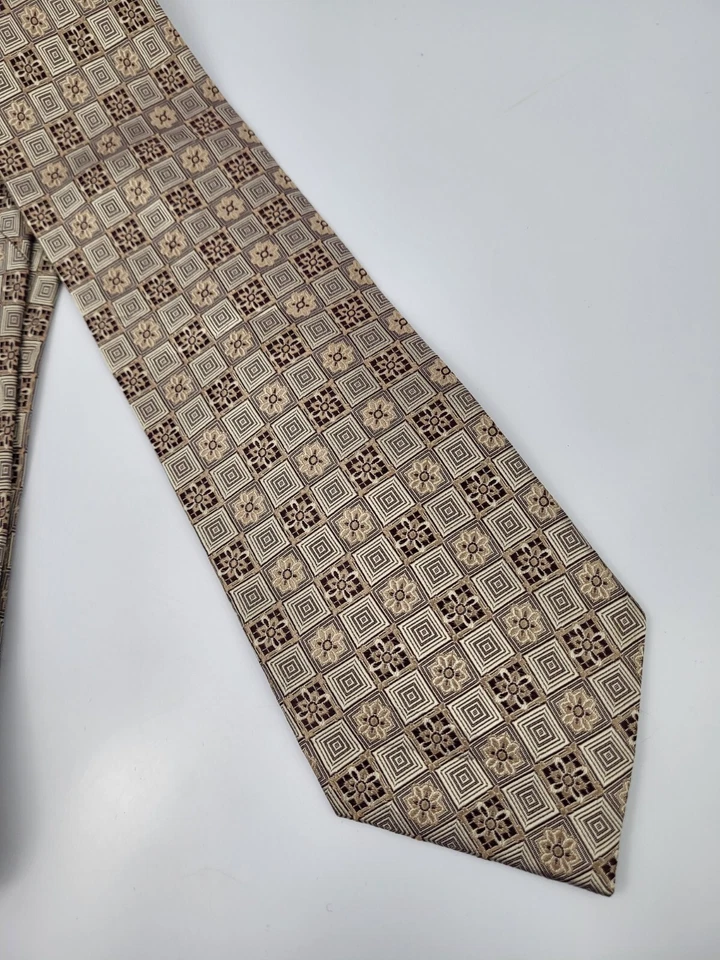 Joseph & Feiss шелковый галстук бежевый красный коричневый клетку мужчин галстук 57 x 3,7/8 - Изображение 3 из 4