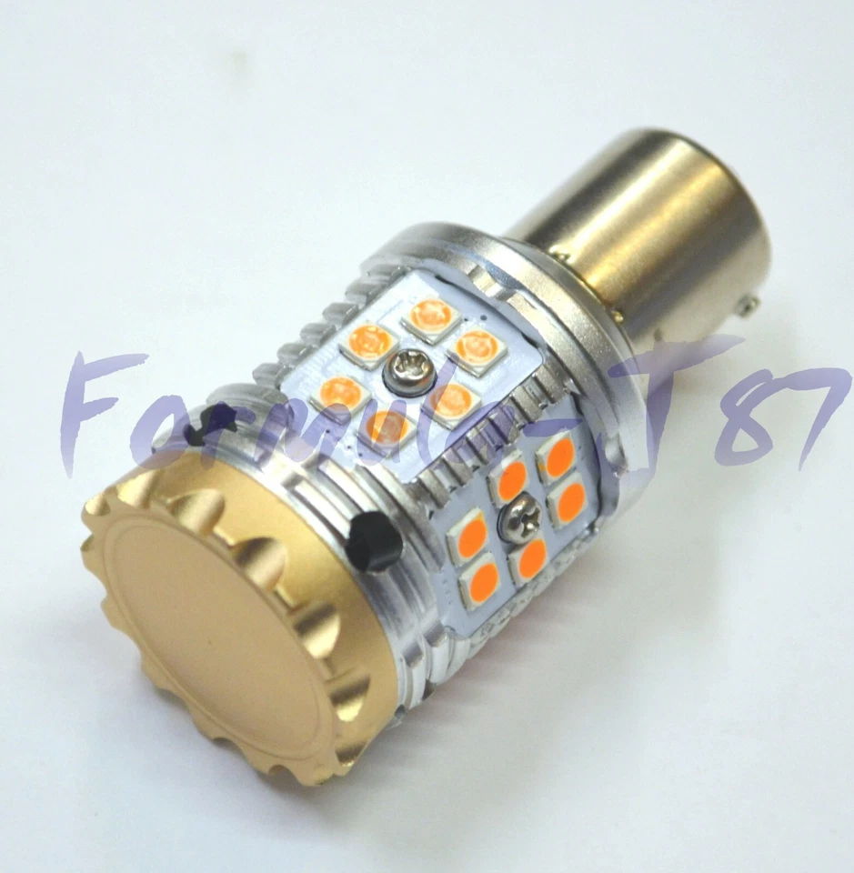 Luz LED Hyper Flash Libre 1156 Ámbar Dos Bombillas Señal de Giro Trasero Reemplazar Stock Foto 4 de 4