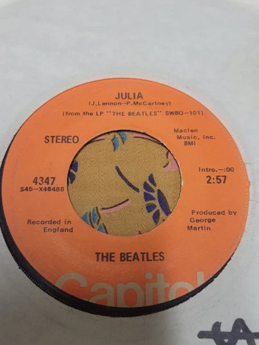 The Beatles Ob La Di Ob La Da/Julia Orange Label 45 A7