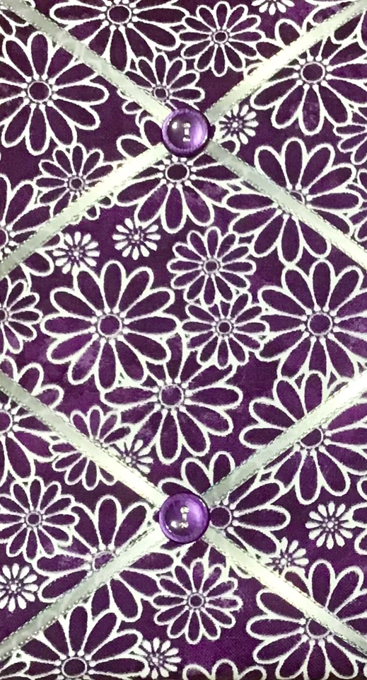 French Bulletin Board Photo Memo Purple White Floral Daisy Print 7.1 x 9.4 inch - Image 2 of 4