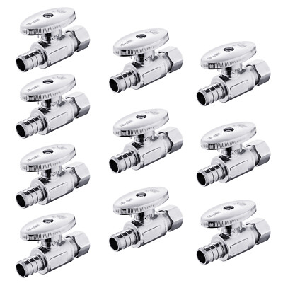 #ad #ad EFIELD 10 PCS 1 2quot; PEX X 3 8quot;OD BRASS 1 4 TURN STRAIGHT STOP VALVE LEAD FREE $29.59