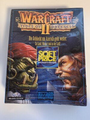 1995! Sealed Erstausgabe WarCraft 2 II Tides of Darkness Blizzard Big Box CIB PC