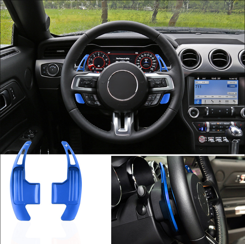 2pcs Green Steering Wheel Paddle Shifter Trim Cover Bezel For Ford