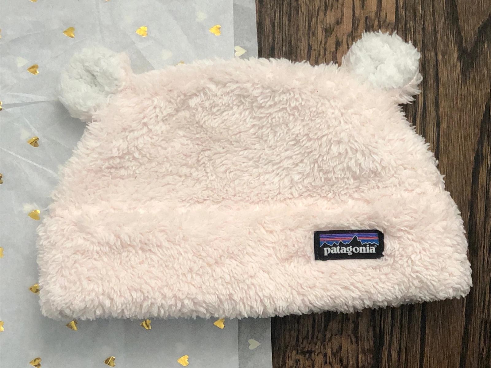 Patagonia Pink Fleece Beanie Hat Size 12M Ears Winter Fall Baby Toddler Outdoor
