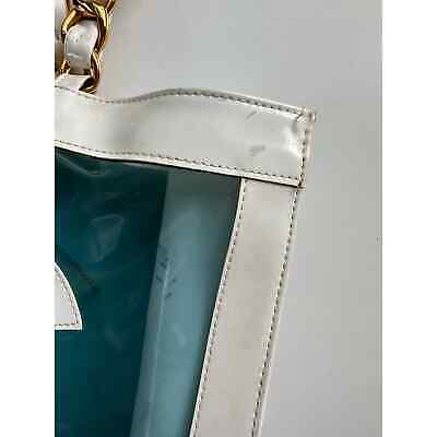 Chanel Rare 1995 Runway Vintage Clear Turquoise CC Bag