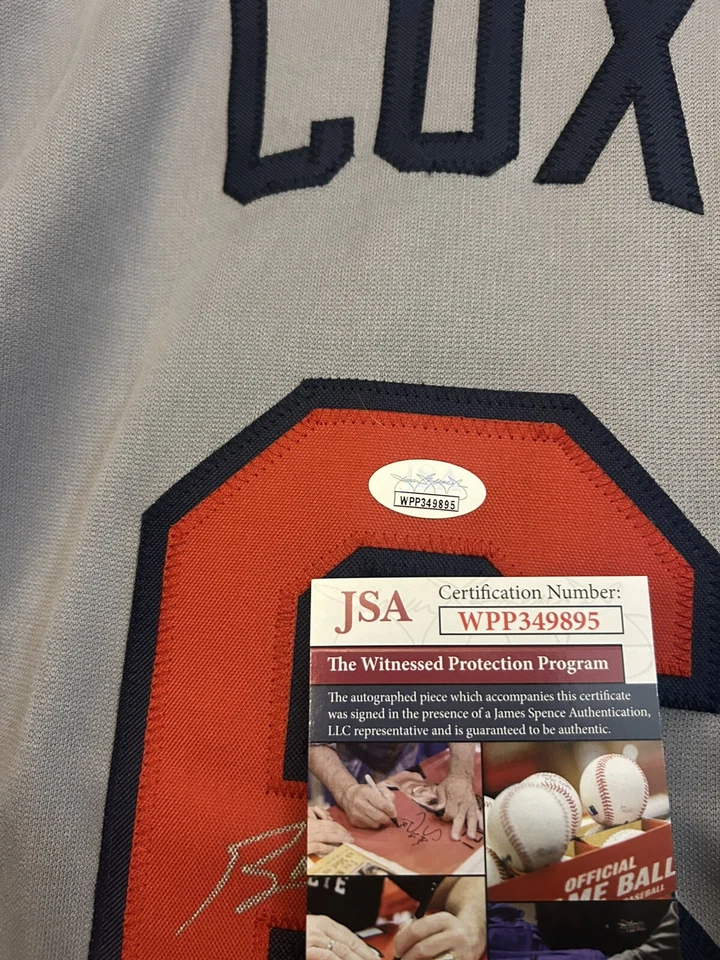 Bobby Cox Signed Atlanta Braves Jersey W/ HOF 14 Insc. JSA COA - Image 3 of 4