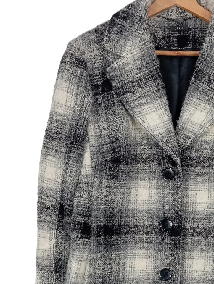 JONES Abrigo de entretiempo Mujeres Abrigo Talla EU 40 negro-blanco - Imagen 3 de 4