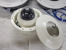 Wisenet XND-6080V Motorized Varifocal Dome Camera - White with flush mount