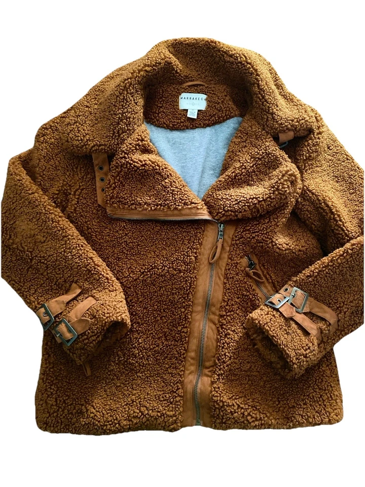 Jaqueta Sherpa Marrom Feminina Anthropologie, Marrakech, Tamanho XS. - Imagem 4 de 4