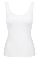 Rhonda Shear Women's Seamless Tank Top with Shelf Bra White