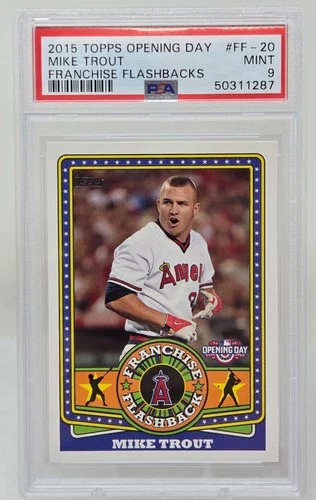 2015 Topps Opening Day Flashbacks MIKE TROUT CARD PSA 9 MINT