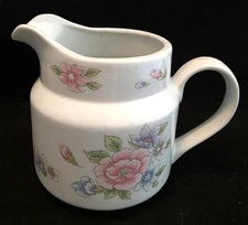 (23) Vintage FTD Ceramic Floral Water Pitcher 1980s made in Japan