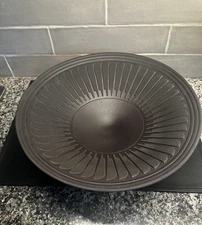 1990's Haeger 14" Art Pottery Bowl | Black and Charcoal Feather Design 262