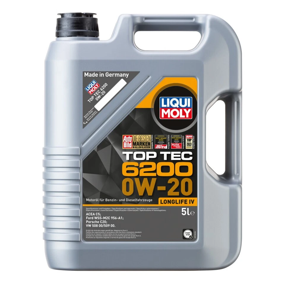 Motoröl LIQUI MOLY 20781 Top Tec 6200 0W-20 Leichtlauf 5L ua Skoda Audi SEAT VW