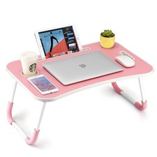 Foldable Laptop Table, Portable Lap Desk Bed Table Tray, Laptop Stand with Cu...
