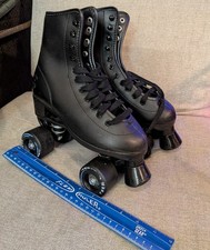 C Seven C7skates Quad Roller Skates Retro Design, Size 4, Black