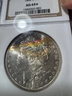 1882 S Morgan Silver Dollar  NGC MS-64 STAR**  Simi Proof Like, Rainbow Toning**