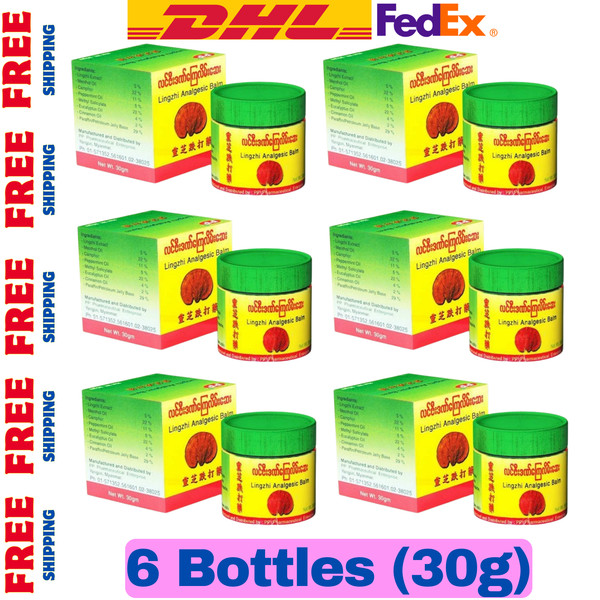 Bálsamo analgésico Lingzhi producto de Myanmar masaje alivio del dolor muscular 30 g x 6