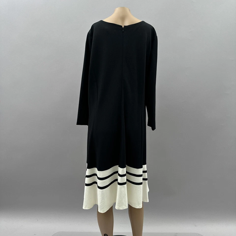 Eliza J Dress Women 20W Black A-Line 3/4 Sleeve Party Cocktail Office Stretch - Image 4 of 4