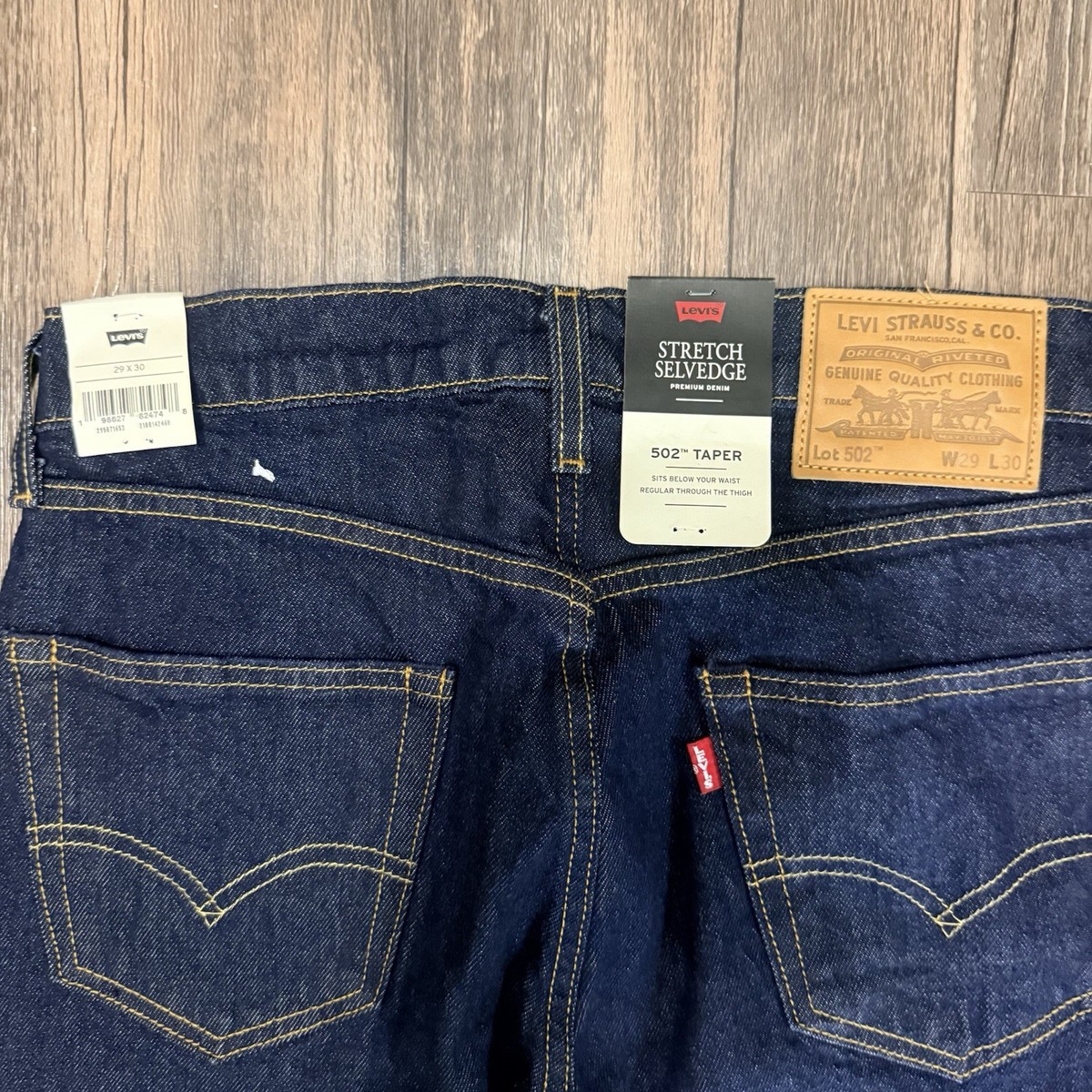 Levi's 502 1653 PREMIUM SELVEDGE Men's 29x30 Dont Be Rigid Blue
