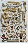 Huge Gold Tone Estate Jewelry Lot Trifari Monet Lisner & More Signed & Unsigned
