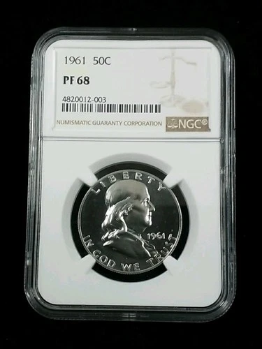1961 50C Proof Franklin Half Dollar NGC PF 68  #6660