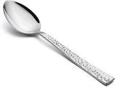 Hammered Dinner Spoons Set of 6, 7.9 Inch Stainless Steel Soup Spoons Tablespoon