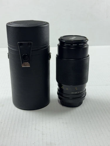 VIVITAR 55MM. 75-205MM 1:3.5-4.5 MACRO FOCUSING ZOOM LENS + CASE