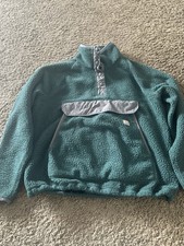 Carhartt Women  s Size L Pullover Sherpa Snap Front Green Fleece 0J4991-W