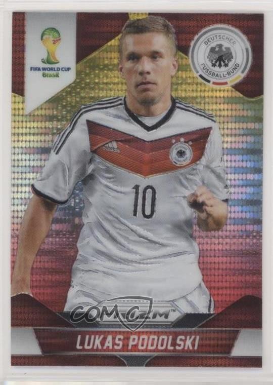 2014 Panini Prizm World Cup Yellow & Red Pulsar Prizm Lukas Podolski #92 07d9