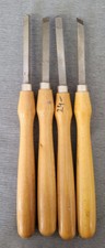 4 große Holzmeißel Bildhauereisen Schnitzeisen Stechbeitel Drechslerwerkzeug DDR