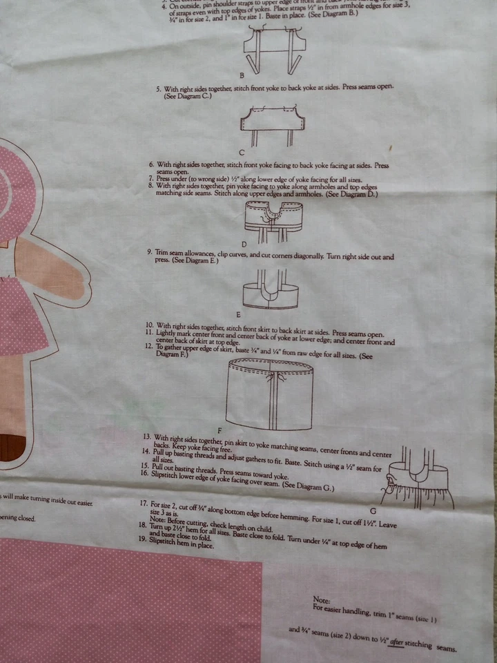 VIP Cranston STRAWBERRY SUNDRESS Sz 1,2,3 w/ 10" Doll Fabric Panel Craft Cut&Sew - Image 3 of 4