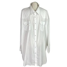 Sheplers Shirt Men 20 36 Tall White Pearl Snap Western Long Sleeve Cowboy