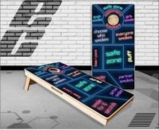 Neon Smoking Game Cornhole Boards Bean Bag Toss Game