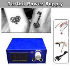 Royun Blue Iron Frame Digital LCD Tattoo Power Supply Foot switch Clip cord Kit