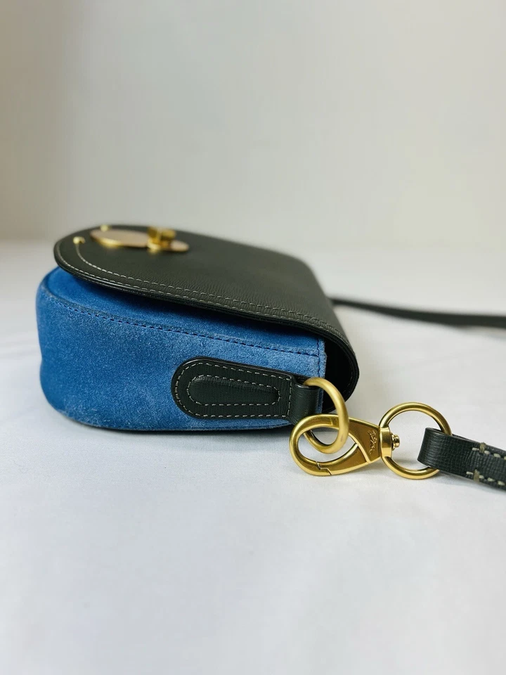 Longchamp Cavalcade Denim Blue Leather Crossbody Women’s Bag - Image 4 of 4