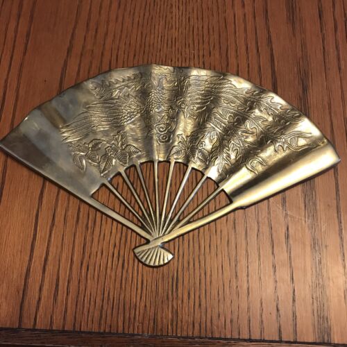 Vintage Brass Decorative Hand Held Fan - Picture 1 of 8
