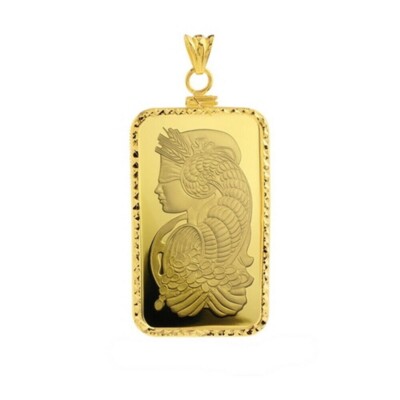 Pendant PAMP Suisse Fortuna oz Gold Bar Mounted In